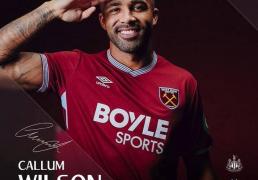 官方：西汉姆联免签纽卡(kǎ)斯(sī)尔前锋卡(kǎ)勒姆-威尔遜(xùn)