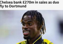 BBC：切尔西今夏收入(rù)2.734亿镑amp;支出2.77亿镑，欧足联要求盈利